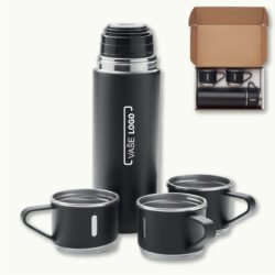 Sada: nerezová termoska a hrníčky